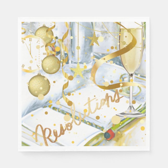 Servilleta De Papel Resolución de Año Nuevo (Anverso)