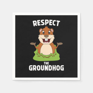 Servilleta De Papel Respeto a Groundhog Funny Groundhog Day Woodchuc