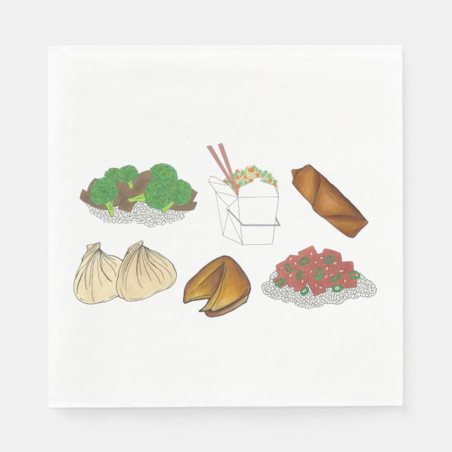 Servilleta De Papel Restaurante chino de comida para llevar (Anverso)