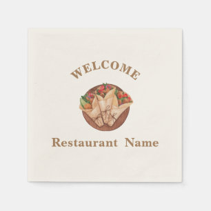 Servilleta De Papel Restaurante de comida turca bienvenido al kebab Pe