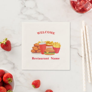 Servilleta De Papel Restaurante gastronómico americano Chef Welcome Bu