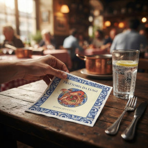 Servilleta De Papel Restaurante Italiano de Mariscos con Azulejos Sici