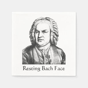 Servilleta De Papel Resting Bach Face Classical Music Composer
