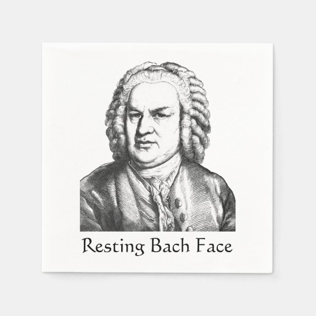 Servilleta De Papel Resting Bach Face Classical Music Composer (Anverso)