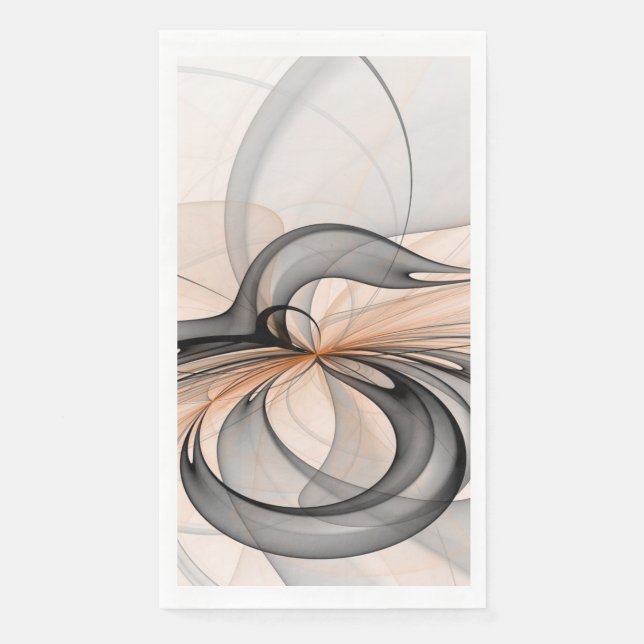 Servilleta De Papel Resumen Antracita Grey Siena Arte Fractal Moderno (Anverso)