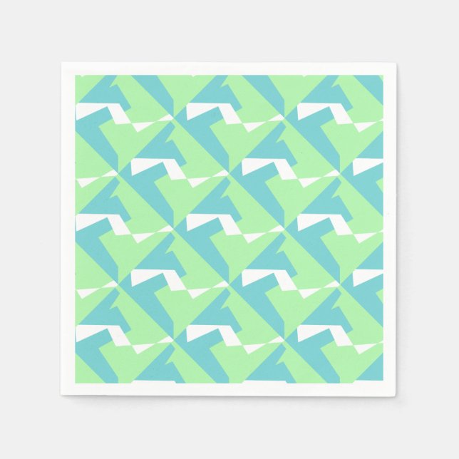Servilleta De Papel Resumen Art Turquesa Azul Verde (Anverso)