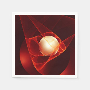 Servilleta De Papel Resumen arte fractal moderno de crema roja