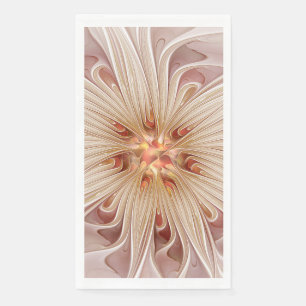 Servilleta De Papel Resumen Arte Fractal Peach Pastel Moderno