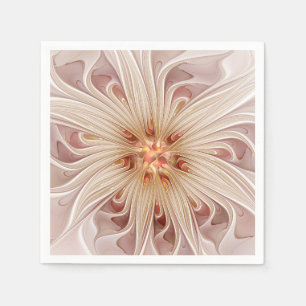 Servilleta De Papel Resumen Arte Fractal Peach Pastel Moderno