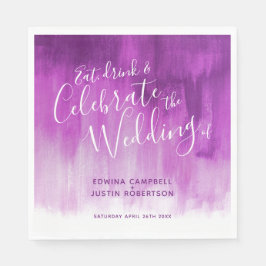 Servilleta De Papel Resumen arte malva púrpura boda servilletas