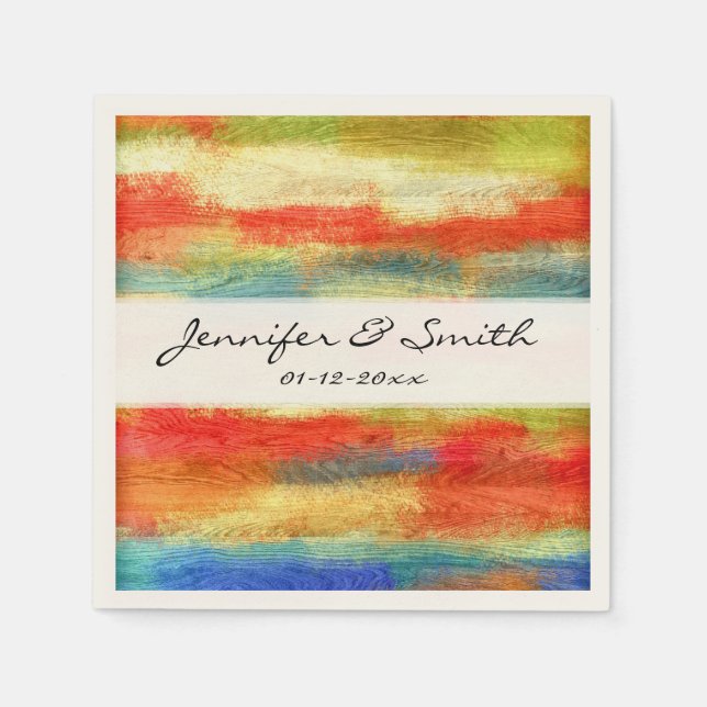 Servilleta De Papel Resumen Arte Moderno Grano de Madera (Anverso)