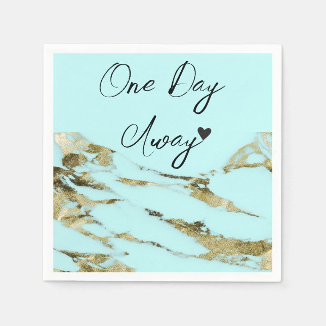 Servilleta De Papel Resumen azul de Aqua Un día de Ensayo Cena (Anverso)