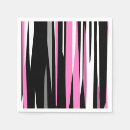 Servilleta De Papel Resumen blanco y negro rosado