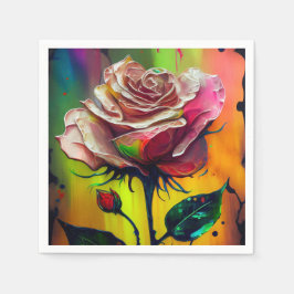 Servilleta De Papel Resumen Boda de rosas rosadas modernas