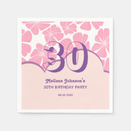 Servilleta De Papel Resumen Carnación retro Pink Chamomile Cumpleaños