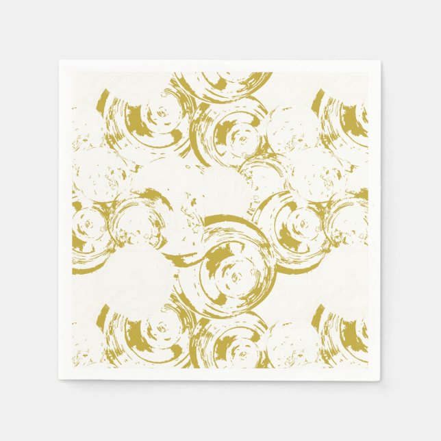 Servilleta De Papel Resumen Champagne Gold Swirl (Anverso)