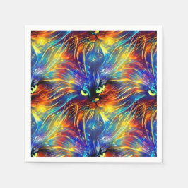 Servilleta De Papel Resumen Cohesivo Exquisito Gato Enciende Sin Perju