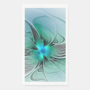 Servilleta De Papel Resumen Con Arte Fractal Azul Y Moderno