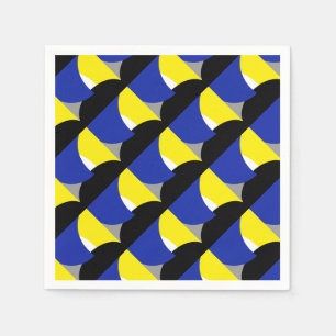 Servilleta De Papel Resumen de arte amarillo azul