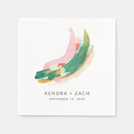 Servilleta De Papel Resumen de arte moderno Boda de trazos pintados