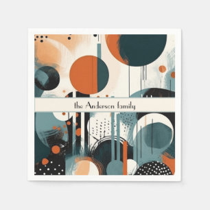 Servilleta De Papel Resumen de arte retro, personalizable