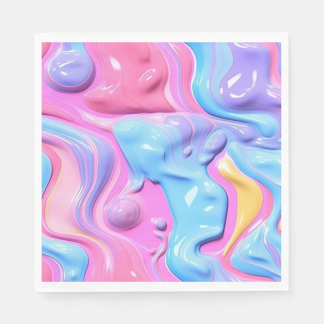 Servilleta De Papel Resumen de burbuja plástica brillante (Anverso)