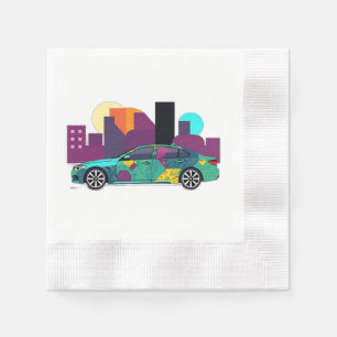 Servilleta De Papel Resumen de Ilustracion de coches geométricos