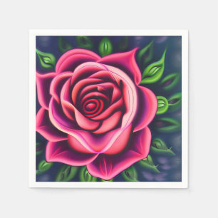 Servilleta De Papel Resumen de la flor rosa rosada romántica