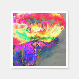 Servilleta De Papel Resumen de la pintura floral color rosa rosa amari