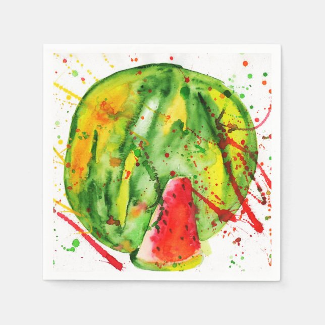Servilleta De Papel Resumen de la sandía acuática brillante (Anverso)