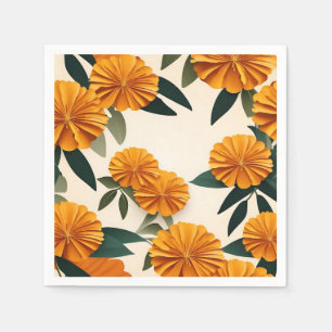 Servilleta De Papel Resumen de las flores de oro de Marigold