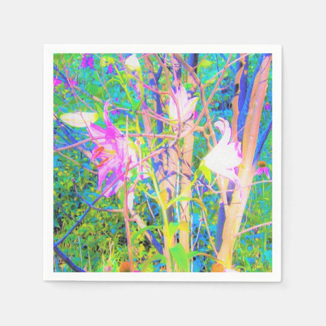 Servilleta De Papel Resumen de lirios orientales en My Rubio Garden (Anverso)