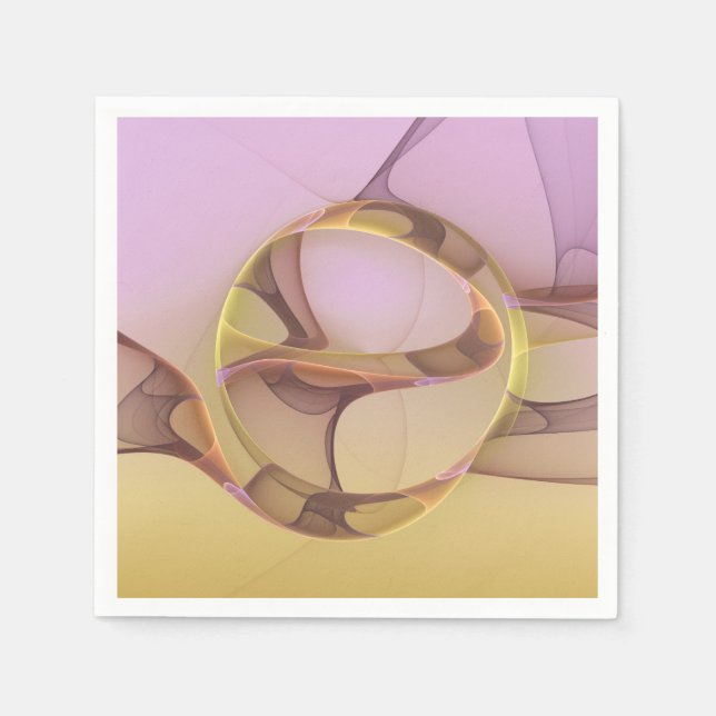 Servilleta De Papel Resumen de movimientos Arte Fractal de Oro rosa Mo (Anverso)