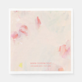 Servilleta De Papel Resumen de pintura de arte rosa y coral Personaliz