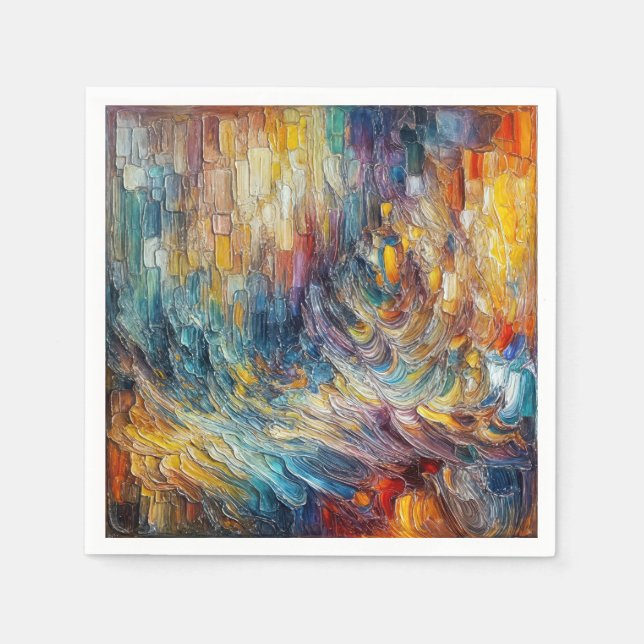 Servilleta De Papel Resumen de pintura gruesa de textura (Anverso)