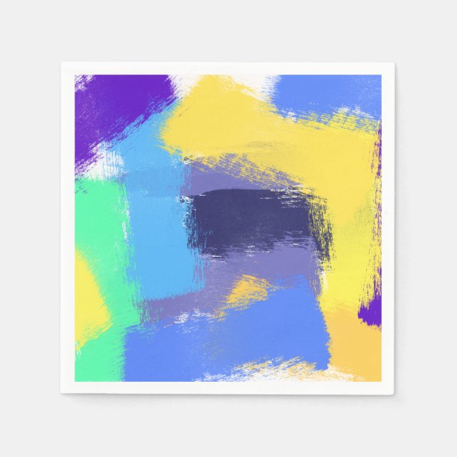 Servilleta De Papel Resumen de trazos de pincel vibrante (Anverso)