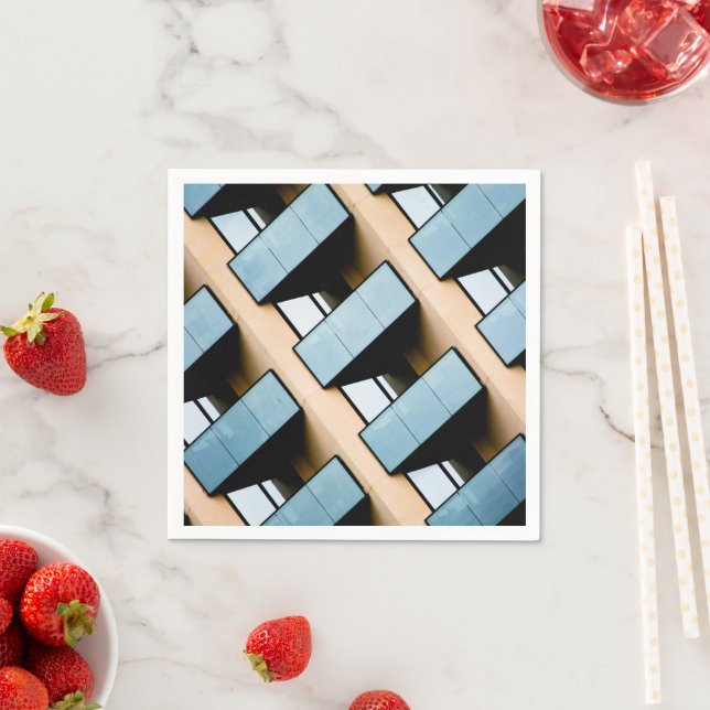 Servilleta De Papel Resumen del edificio azul y beige (In situ)