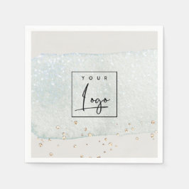 Servilleta De Papel Resumen del logotipo de acuarela de brocha platead