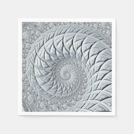 Servilleta De Papel Resumen Espiral gris claro Fractal