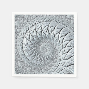 Servilleta De Papel Resumen Espiral gris claro Fractal