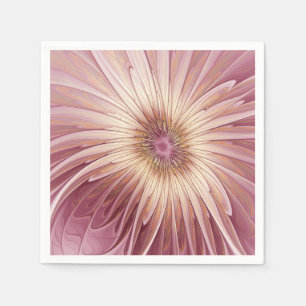 Servilleta De Papel Resumen Flor Arte Fractal y tonos de Borgoña