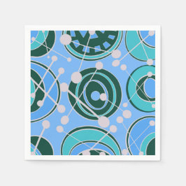 Servilleta De Papel Resumen, geoformas en diseños verdes, azules