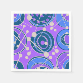 Servilleta De Papel Resumen, geoformas en púrpura, azul
