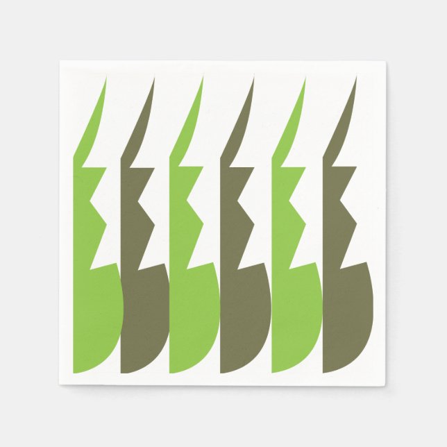 Servilleta De Papel Resumen gris verde Fiesta moderno (Anverso)