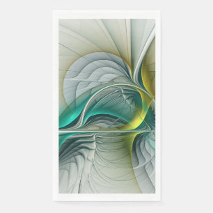 Servilleta De Papel Resumen hipnótico Fractal Verde azulado Turquesa d