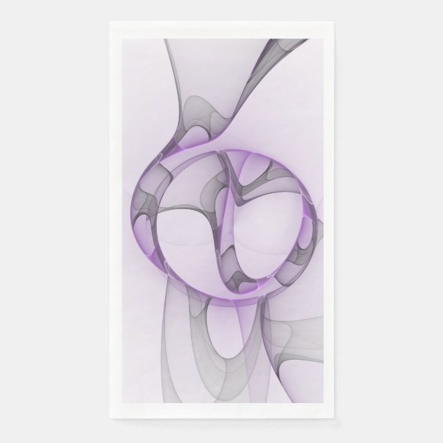 Servilleta De Papel Resumen moderno Art Fractal Lavender Gris (Anverso)