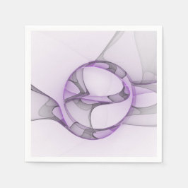 Servilleta De Papel Resumen moderno Art Fractal Lavender Gris