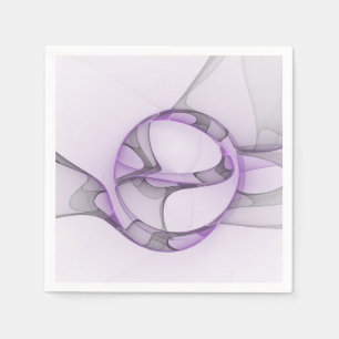 Servilleta De Papel Resumen moderno Art Fractal Lavender Gris