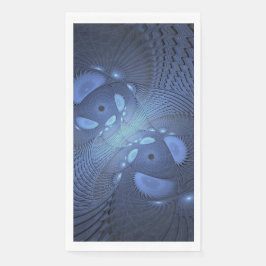 Servilleta De Papel Resumen moderno Arte Fractal Dusk Azul trendy
