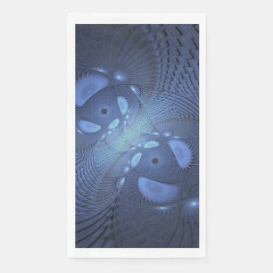 Servilleta De Papel Resumen moderno Arte Fractal Dusk Azul trendy